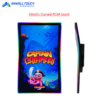 43' J Curvo PCAP touch monitor com 3M/ELO protocolo para jogos