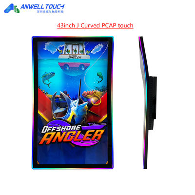 43' J Curvo PCAP touch monitor com 3M/ELO protocolo para jogos